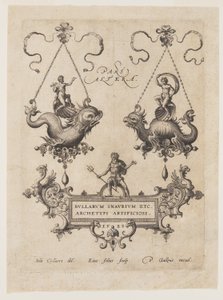 Desenhos para pendentes com monstros marinhos de Adriaen Collaert