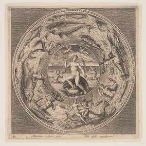 Galathea, de um conjunto de desenhos para pratos (Fonds de Coupe) de Adriaen Collaert