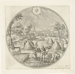 Julho Ivlivs (título no objeto) Os Doze Meses (título da série) de Adriaen Collaert