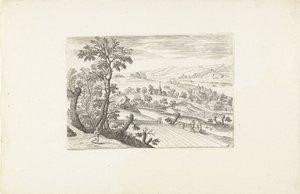 Paisagem com um milharal Paisagens ao redor de Antuérpia (título da série) de Adriaen Collaert