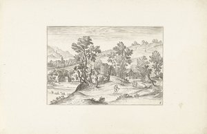 Paisagem com andarilhos
Paisagens à volta de Antuérpia (título da série) de Adriaen Collaert