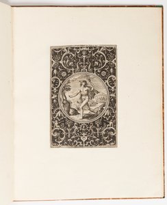 Mercúrio, placa de um conjunto de 6 desenhos ornamentais com o Julgamento de Paris de Adriaen Collaert