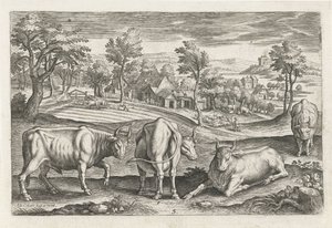 gado Animais de quatro patas (título da série) Animalivm Qvaddrvpedvm (título da série) de Adriaen Collaert