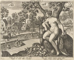 Verão Aestas cereris. (título no objeto) As Quatro Estações (título da série) de Adriaen Collaert
