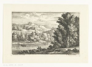 Paisagem com um rio e um castelo de Adriaen Frans Boudewyns