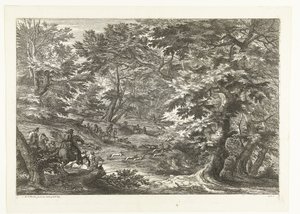 Paisagem com caça à raposa
Paisagem com caçadores (título da série) de Adriaen Frans Boudewyns