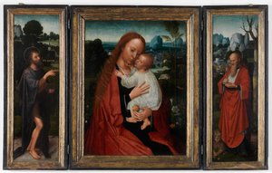 Madonna com João Baptista e São Jerónimo (óleo sobre painel)