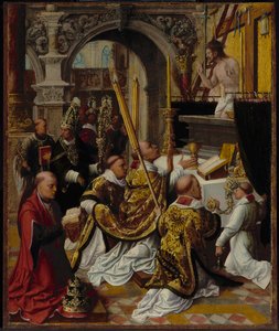 A Missa de São Gregório Magno (540-604) de Adriaen Isenbrandt or Isenbrant