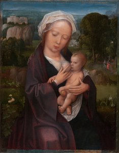 Virgem e Menino de Adriaen Isenbrandt or Isenbrant