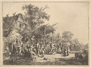 Dança sob a treliça, 1610-85. de Adriaen Jansz. van Ostade