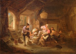 Cena de Beber (óleo em cobre) de Adriaen Jansz. van Ostade