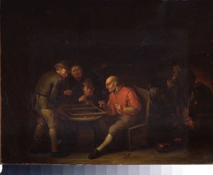 Flemings a jogar dados. Pintura por Adriaen Jansz van Ostade (1610-1685). Escola holandesa. Óleo sobre tela. Museu do Palácio Gatchina, São Petersburgo. de Adriaen Jansz. van Ostade