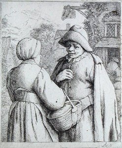 Homem e Mulher a conversar (gravação) de Adriaen Jansz. van Ostade