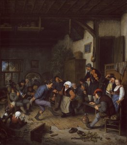 Merrymakers em uma pousada, 1674 de Adriaen Jansz. van Ostade