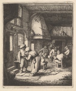 Camponês pagando sua conta, século XVII. de Adriaen Jansz. van Ostade