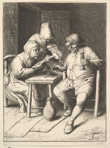 Casal cantando e violino, 1610-85. de Adriaen Jansz. van Ostade