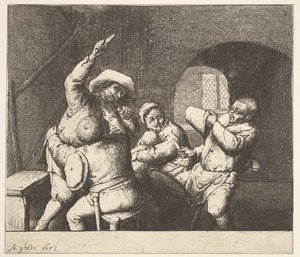 O impulso da faca, 1610-85. de Adriaen Jansz. van Ostade