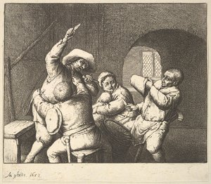 O impulso da faca, 1610-85. de Adriaen Jansz. van Ostade