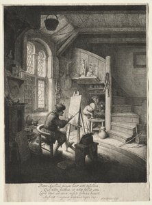 O estúdio dos pintores. de Adriaen Jansz. van Ostade