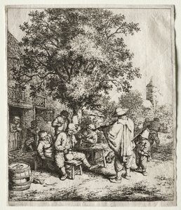 O violinista e o garoto arrogante. de Adriaen Jansz. van Ostade