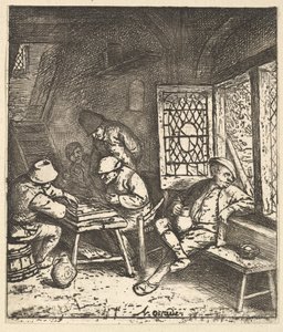 Jogadores de Tric Trac, 1610-85. de Adriaen Jansz. van Ostade