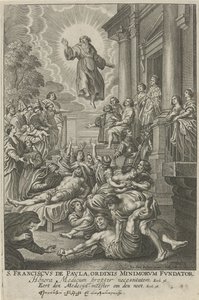 H. São Francisco de Paula cura os doentes
S. Francis de Paula, Ordinis Minimorum Fundator (título sobre o objecto) de Adriaen Lommelin