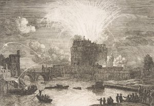 Fogos de artifício em Roma sobre o Castel Sant