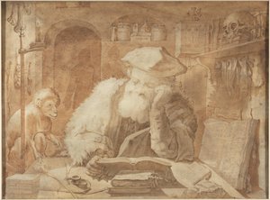 O Dr. Faust na sua sala de estudo de Adriaen Matham