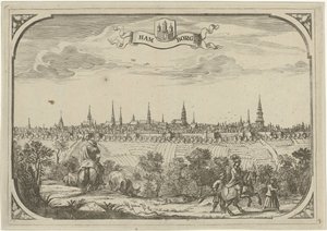 Vista da cidade de Hamburgo de Adriaen Oudendijck