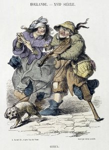 Gueux tocando música de rua, Holanda, século XVII. de Adriaen Pietersz van de (after) Venne