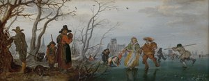 Diversão de inverno no gelo, 1625 de Adriaen Pietersz van de Venne