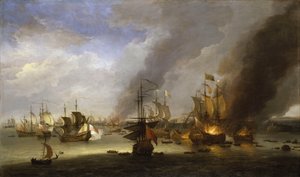 Destruição do "Soleil Royal" na batalha de La Hogue, 23 de maio de 1692, c.1700 (pintura a óleo)