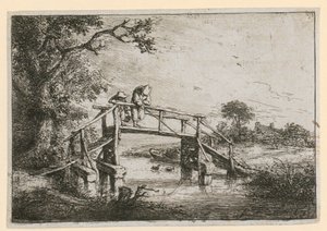 Pescadores na ponte de Adriaen van Ostade
