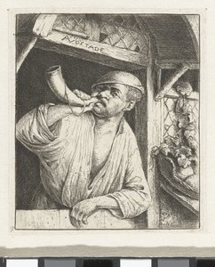 Padeiro toca uma buzina de Adriaen van Ostade