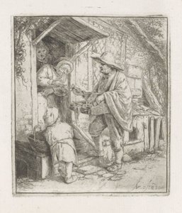 Vendedor de óculos com uma velha de Adriaen van Ostade