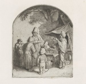 Figuras na barraca de um charlatão de Adriaen van Ostade