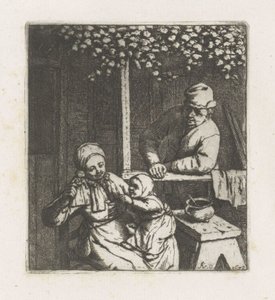 Criança pegando uma boneca de Adriaen van Ostade