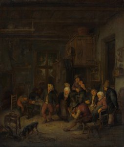 Uma divertida sociedade camponesa de Adriaen van Ostade