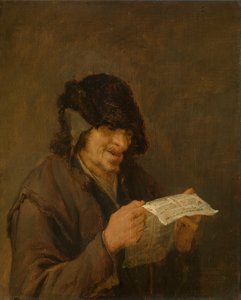 Homem a ler um jornal de Adriaen van Ostade