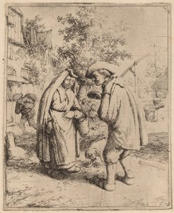 Homem e mulher conversando de Adriaen van Ostade