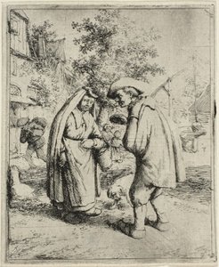 Homem e mulher conversando de Adriaen van Ostade