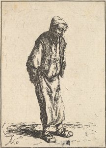Camponês com as mãos atrás das costas, 1610-85. de Adriaen van Ostade