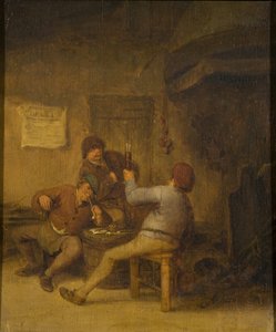 Camponeses a beber e a fumar de Adriaen van Ostade