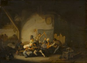 Camponeses em festa de Adriaen van Ostade