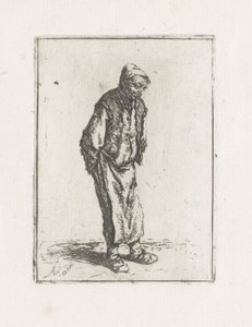Homem de pé com as mãos atrás das costas de Adriaen van Ostade
