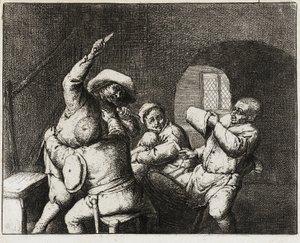 A disputa dos camponeses de Adriaen van Ostade