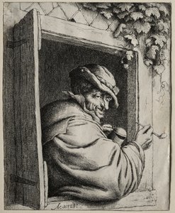 O fumante na janela de Adriaen van Ostade