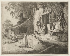 A Mulher Girando de Adriaen van Ostade