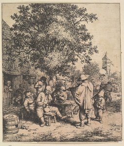 Violinista e Pequeno Organgrinder, 1610-85. de Adriaen van Ostade