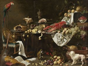 Banquete de Natureza Morta de Adriaen van Utrecht